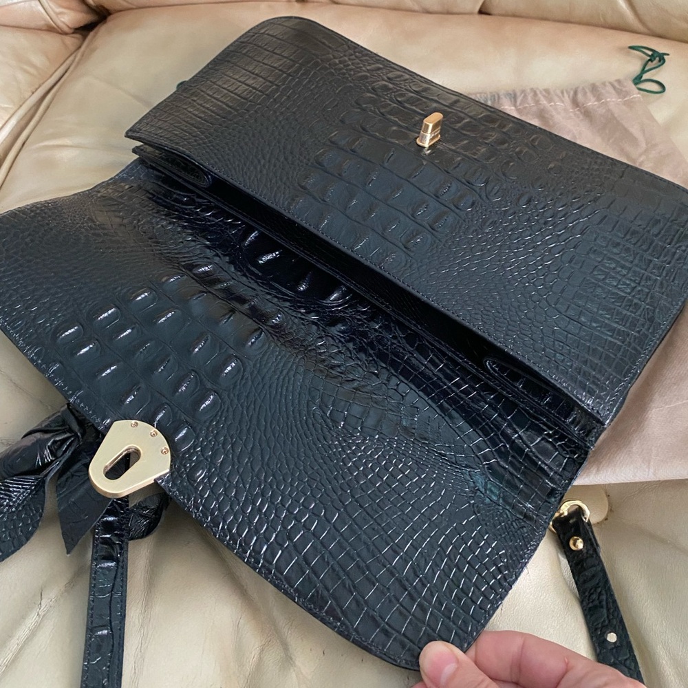 NWOT Vintage Brahmin Amata Rose Tassel Bag & Charm Leather Croc Lady FIRM PRICE - Picture 14 of 16
